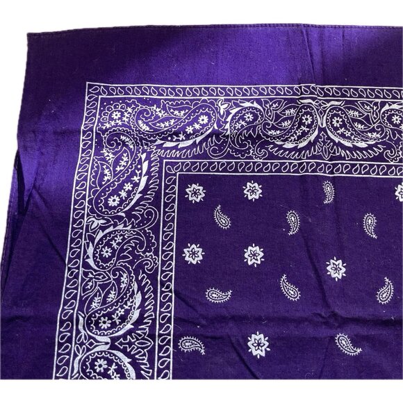 Vintage 100% Cot Blue Indigo Bandana RN 103708 Scarf Handkerchief Paisley Biker - Picture 2 of 8
